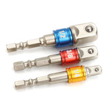 3pcs Hex Shank Socket Adapter Set 1/4 3/8 1/2 Inch Driver Extension Drill Bits Bar