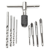 Drillpro T Handle Screw Tap Wrench with M3-M6 Taps and Drills