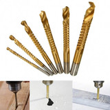 Drillpro 6pcs Titanium Coated Drill Bits Wood Metal Plastic Cutting Saw Drill