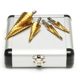 4pcs HSS Spiral Grooved Step Drill Bit 3-12/4-12/4-20/4-32mm Step Drill