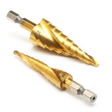 4pcs HSS Spiral Grooved Step Drill Bit 3-12/4-12/4-20/4-32mm Step Drill