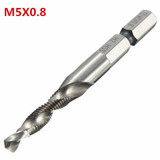 Drillpro DB-C4 HSS 1/4 Inch Hex Shank Combination Metric Drill Tap Bit M3/M4/M5/M6/M8/M10