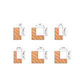 Drillpro 1/8 1/4 5/16 3/8 7/16 1/2 Inch Depth Rabbeting Bit with Interchangeable Bearing Router Bit