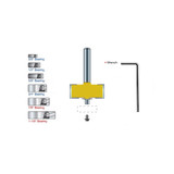Drillpro 1/8 1/4 5/16 3/8 7/16 1/2 Inch Depth Rabbeting Bit with Interchangeable Bearing Router Bit