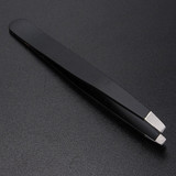Stainless Steel Black Slanted Tip Tweezer Clip Tools