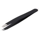 Stainless Steel Black Slanted Tip Tweezer Clip Tools