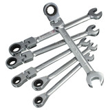 DANIU Flexible Pivoting Head Ratchet Combination Spanner Wrench Garage Metric Tool 6mm 7mm 8mm 10mm 11mm 12mm