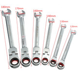 DANIU Flexible Pivoting Head Ratchet Combination Spanner Wrench Garage Metric Tool 6mm 7mm 8mm 10mm 11mm 12mm