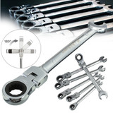 DANIU Flexible Pivoting Head Ratchet Combination Spanner Wrench Garage Metric Tool 6mm 7mm 8mm 10mm 11mm 12mm