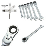 DANIU Flexible Pivoting Head Ratchet Combination Spanner Wrench Garage Metric Tool 6mm 7mm 8mm 10mm 11mm 12mm