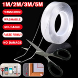 1/2/3/5M Transparent Double Sided Nano PU Gel Tape Anti-slip Fixed Adhesive 30mm