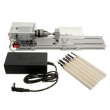 Raitool™ DC 24V 96W Mini Lathe Beads Saw Machine Set Woodworking DIY Beads Polishing Cutting Drill