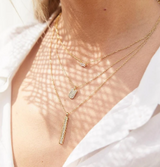 GORJANA NIA SHIMMER BAR PENDANT NECKLACE GOLD