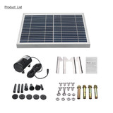 Solar Panel Powered Brushless Water Fountain Pump For Pond Garden Outdoor Submersible Kit