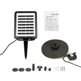 7V 1.5W Solar Panel Powered Pump Birdbath Fountain Water Pump For Garden Night Pond Pool
