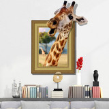 3D Giraffe Living Room Bedroom Animals Floor Home Background Wall Decor Creative Stickers