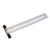 Drillpro 200/300/400mm Stainless Steel Precision Marking T Ruler Hole Positioning Measuring Ruler Woodworking Scriber Scribing Tool