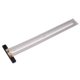 Drillpro 200/300/400mm Stainless Steel Precision Marking T Ruler Hole Positioning Measuring Ruler Woodworking Scriber Scribing Tool