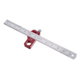 Drillpro CX300-1 Adjustable 30cm Stainless Steel 45/90 Degree Line Scriber Marking Ruler Angle Ruler Inch and Metric Magnetic Positioning Measuring Ruler Woodworking Tool