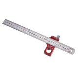 Drillpro CX300-1 Adjustable 30cm Stainless Steel 45/90 Degree Line Scriber Marking Ruler Angle Ruler Inch and Metric Magnetic Positioning Measuring Ruler Woodworking Tool