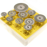 Drillpro 10pcs Diamond Cutting Discs Cut Off Wheel Set For Dremel Rotary Tool Saw Blade