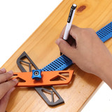 Drillpro 300/400mm Adjustable Angle Woodworking T Ruler Hole Positioning Crossed Marking Gauge Scriber Measuring Tool