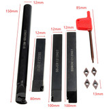 12pcs Internal Lathes 12mm Boring Bar Turning Tool Holder with Blades and Wrenches for CNC Machine