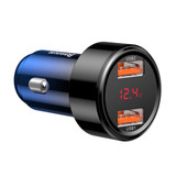 Baseus 45W Quick Charge 4.0 3.0 Dual USB Car Charger Type-C For Xiaomi Mi Huawei Supercharge SCP QC4.0 QC3.0 Fast PD USB C Car Phone Charger