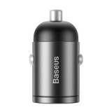Baseus LED Mini QC4.0 PD3.0 30W 12-24V Type-C Fast Charging Quick Car Charger for Samsung S10+ Xiaomi 9T Redmi Note8 HUAWEI P30Pro