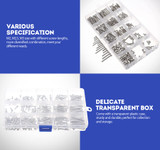 Suleve™ MXSS2 M2/M2.5/M3 Stainless Hex Socket Cap Head Screws Allen bolt Nut Assortment Kit 300pcs
