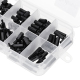 Suleve™ M2NH4 M2 Nylon Screw Black Hex Screw Nut Nylon PCB Standoff Assortment Kit 300Pcs