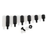 Suleve™ M3NH11 M3 Nylon Screw Black White Hex Screw Nut PCB Standoff Assortment Kit 180Pcs