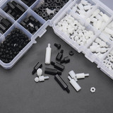 Suleve™ M3NH11 M3 Nylon Screw Black White Hex Screw Nut PCB Standoff Assortment Kit 180Pcs