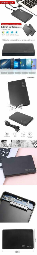 2.5inch USB3.0 / USB2.0 SATA HDD SSD Hard Drive Enclosure Hight Transmission Rate 5Gbps / 480Mbps Hard Disk External Case