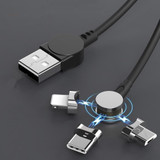 Bakeey 3 In 1 180 Degree Rotating Type C Micro USB 3.5A Fast Charging Rotating Magnetic Data Cable For iPhone 11 Pro XS Huawei P30 Pro Mate 30 Xiaomi Mi9 9Pro S10+ Note10