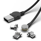 Bakeey 3 In 1 180 Degree Rotating Type C Micro USB 3.5A Fast Charging Rotating Magnetic Data Cable For iPhone 11 Pro XS Huawei P30 Pro Mate 30 Xiaomi Mi9 9Pro S10+ Note10