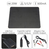 20W 12V Solar Panel For Phone Battery Charger RV Boat Camping 5V USB 2.0 Port