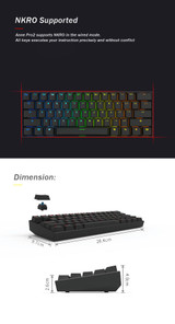 [Gateron Switch]Anne Pro 2 60% NKRO bluetooth 4.0 Type-C RGB Mechanical Gaming Keyboard