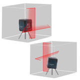 HANMATEK LV1 Laser Level Cross Line Laser with Measuring Range 50ft, Self-Leveling Vertical and Horizontal Line