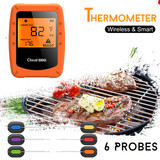 6 Probes Wireless Smart BBQ Thermometer Oven Meat Food bluetooth Wifi For IOS Android