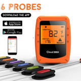 6 Probes Wireless Smart BBQ Thermometer Oven Meat Food bluetooth Wifi For IOS Android