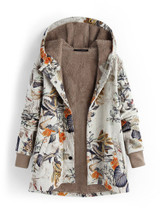 Floral Print Thicken Winter Long Sleeve Vintage Coats