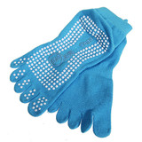 Elastic Cotton Yoga Sock Non Slip Full Toe Grip Fitness Silicon Massage Dots Sock 5 Colors