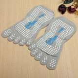 Elastic Cotton Yoga Sock Non Slip Full Toe Grip Fitness Silicon Massage Dots Sock 5 Colors