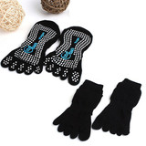 Elastic Cotton Yoga Sock Non Slip Full Toe Grip Fitness Silicon Massage Dots Sock 5 Colors
