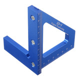 ES-5 Aluminum Alloy Multifunction Woodworking Scribing Ruler 3D Miter Angle Marking T Ruler Square Layout 45/90 Degree Measuring Ruler (Blue)