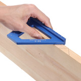 ES-5 Aluminum Alloy Multifunction Woodworking Scribing Ruler 3D Miter Angle Marking T Ruler Square Layout 45/90 Degree Measuring Ruler (Blue)