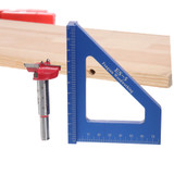 ES-5 Aluminum Alloy Multifunction Woodworking Scribing Ruler 3D Miter Angle Marking T Ruler Square Layout 45/90 Degree Measuring Ruler (Blue)