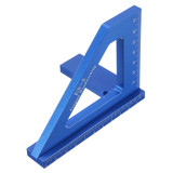 ES-5 Aluminum Alloy Multifunction Woodworking Scribing Ruler 3D Miter Angle Marking T Ruler Square Layout 45/90 Degree Measuring Ruler (Blue)