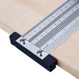Drillpro Inch and 200/300/400mm Stainless Steel Precision Marking T Ruler Hole Positioning Measuring Ruler Woodworking Scriber Scribing Tool